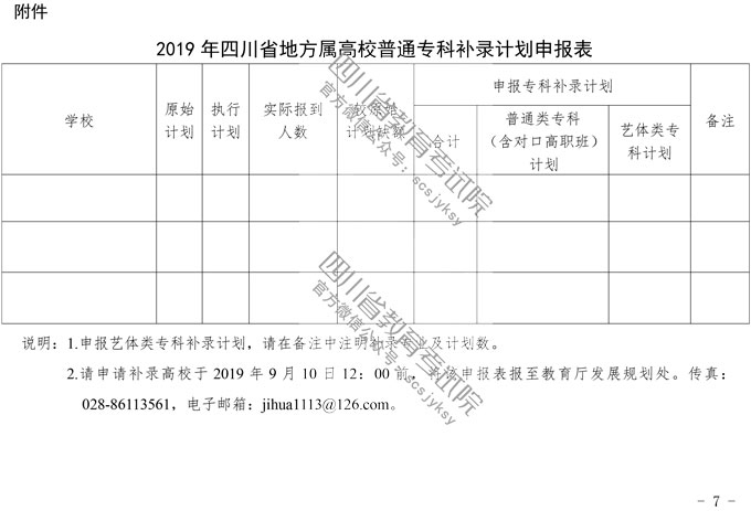  关于做好2019年普通高校专科层次补录工作的通知